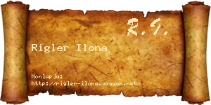 Rigler Ilona névjegykártya